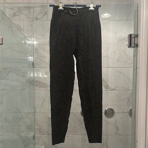 PINK Black and Silver compression Leggings